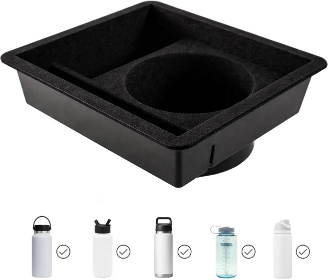 델타 심플 2세대 테슬라 모델 Y & 3 컵 홀더 인서트 - 센터 콘솔 정리함 예티 하이드로 플라스크 날진 모던 써모플라스크를 포함한 2632온스의 초대형 텀블러 및 병에 맞습니다