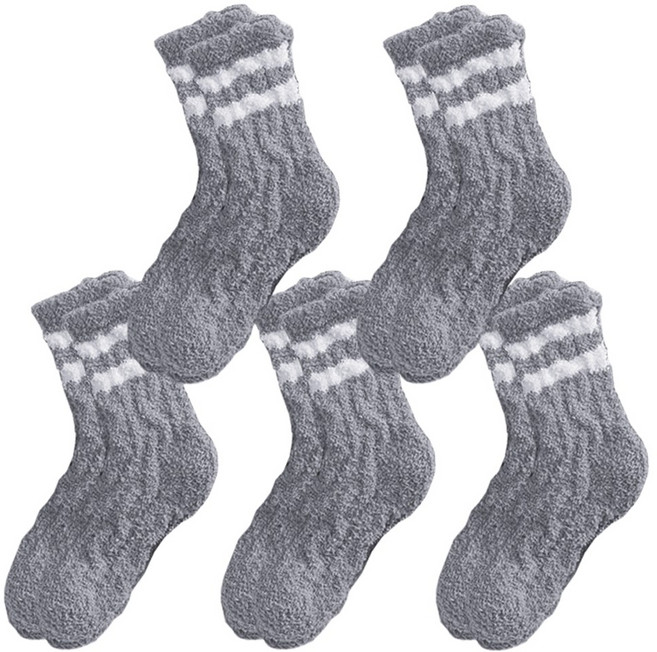 타키타키 남녀공용 따뜻한 니트 수면양말 5켤레 세트