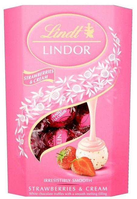 린트 린도볼 화이트 초콜릿 60개, 7.05 Ounce (Pack of 1), Strawberry