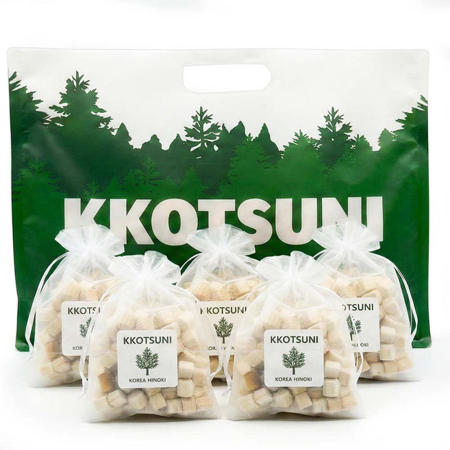 꽃순이 국내산 편백나무 큐브 칩, 5개, 45g