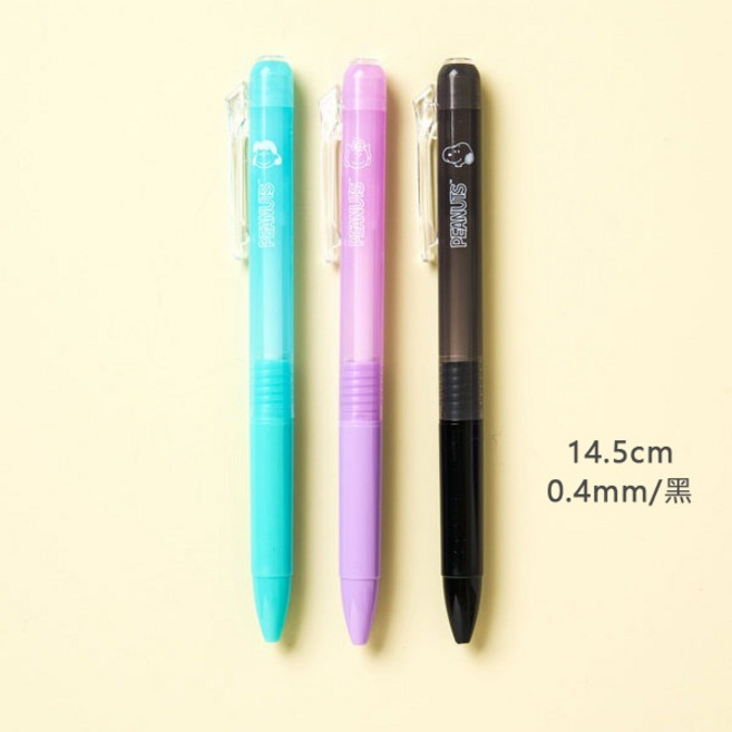 韓國大創Daiso史努比文具系列 韓國製正版授權, 1個, 油性原子筆0.4mm 冷色系, 冷色系