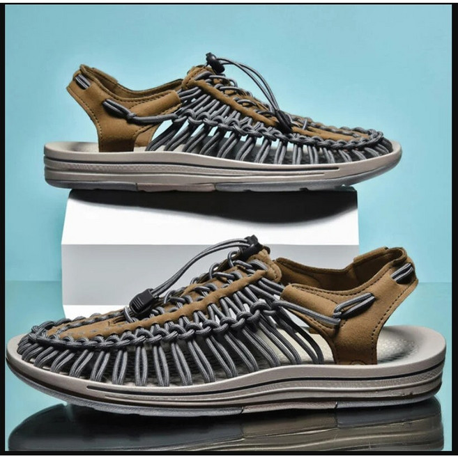 廣隆 新潮流手工編織涼鞋 透氣休閒鞋 夏季必備舒適男鞋