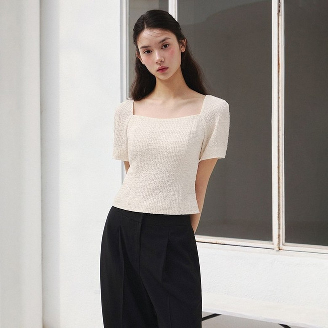 [백화점 정품] 잇미샤 [25 SS] 슬림핏 져지 블라우스 ITP5ZBL900