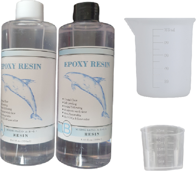 리리아트 고투명 크리스탈 레진 2액형 에폭시 500ml + 계량컵, 단일, 1개