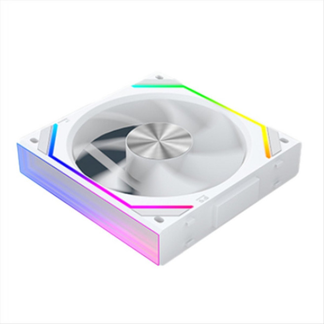 V2RS 케이스 선풍기 매직 블록 프리 스플라이싱 120mm PC 컴퓨터 12V 섀시 선풍기 리안 3 핀 5V ARGB 디바인 라이트 리튬, [00] White Forward Leaves, [00] NONE, 앞으로 나뭇잎, 2개