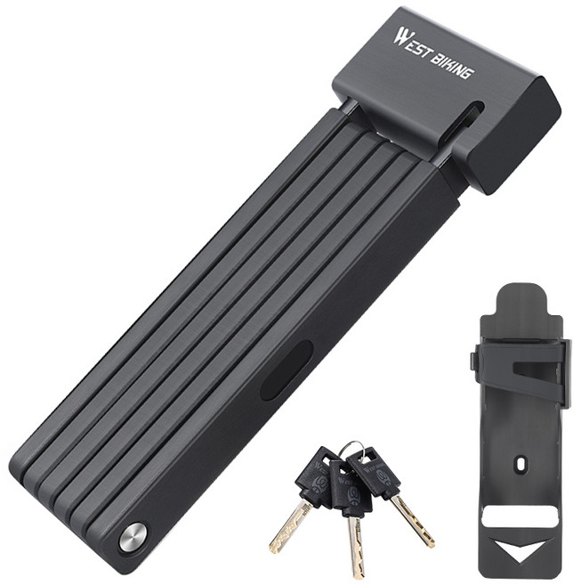 시그니처베이지 자전거 킥보드 자물쇠 열쇠 유락 관절락 도난방지 YPZ096, 1개, 블랙