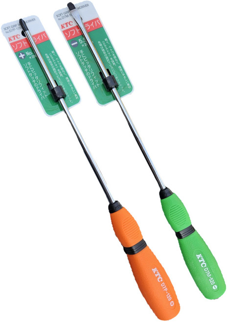 KTC 소프트 그립 스크류 일자 드라이버(-) / 토요타&렉서스 지정 공구 (TOYOTA&LEXUS), 1개, 초록