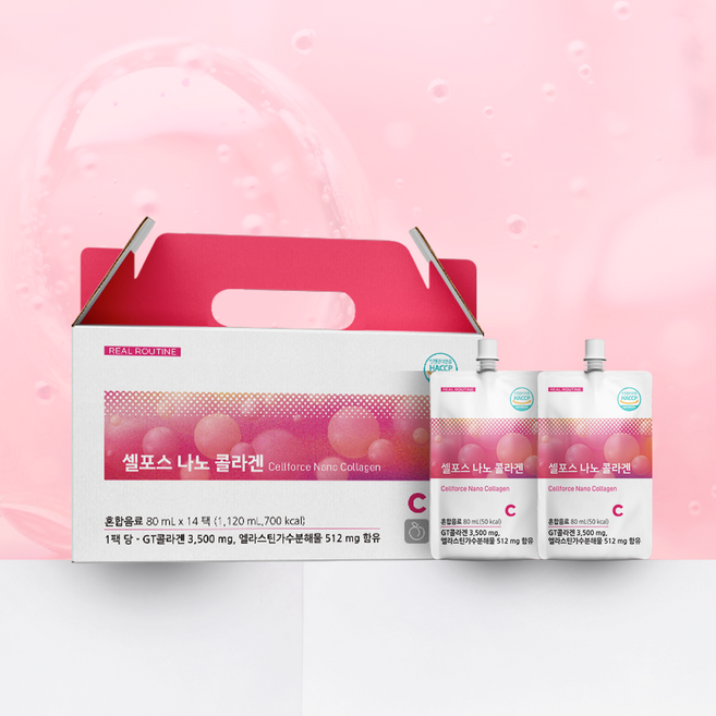 아미코젠 셀포스나노콜라겐 저분자 고함량 엘라스틴 흡수력 피부 머리카락 손톱 관절 연골 근육 [원산지:국산(경상남도 진주시)], 14개, 80ml