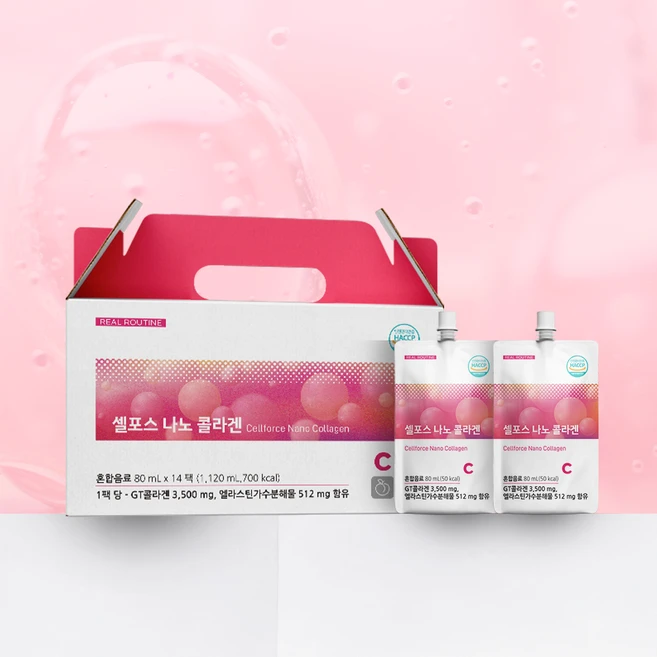 아미코젠 셀포스나노콜라겐 저분자 고함량 엘라스틴 흡수력 피부 머리카락 손톱 관절 연골 근육 [원산지:국산(경상남도 진주시)], 14개, 80ml - 쿠팡