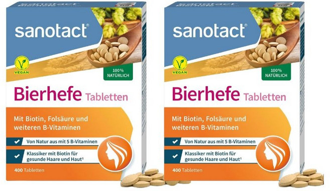 독일 내수용 자노탁트 천연 맥주효모 타블렛 Sanotact Brewer's Yeast Tablets 400 Tablets, 2개, 400정