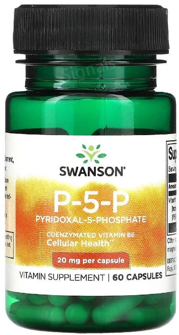 스완슨 P5P 비타민B6 40mg 60캡슐 피리독살 피리독신 VitaminB, P5P 40mg 60캡슐, 1개, 60정 - 쿠팡