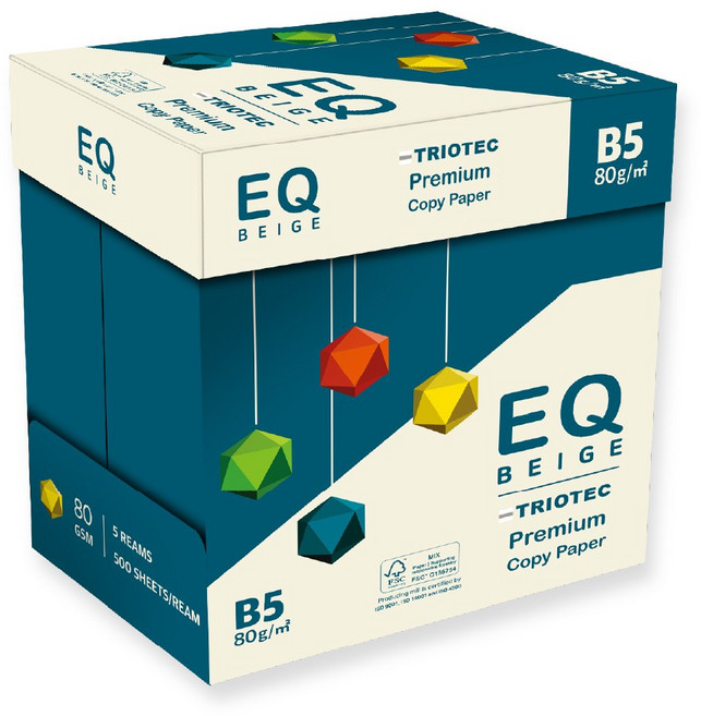 EQ BEIGE 이큐 베이지 80g 비파이브용지 1박스 500매X5권 미색용지 b5용지 b5복사용지, 2500개, B5