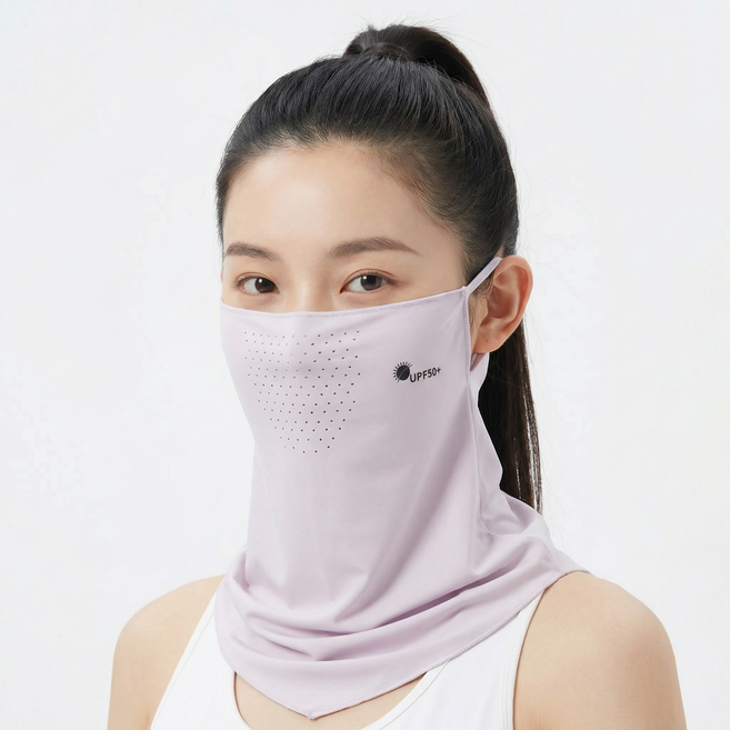 Olivet 자외선차단 마스크 햇빛 차단 골프 얼굴가리개, 1개, 옅은 보라색