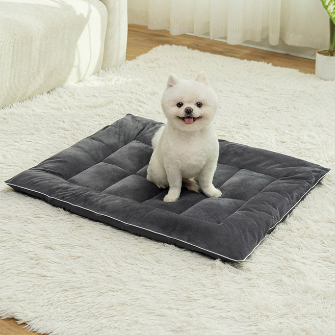 소하임 극세사 털 안 붙는 통세탁 펫 방석, 챠콜그레이, 1개