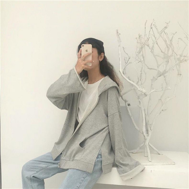 엔엔 남녀공용 데일리 봄 후드집업