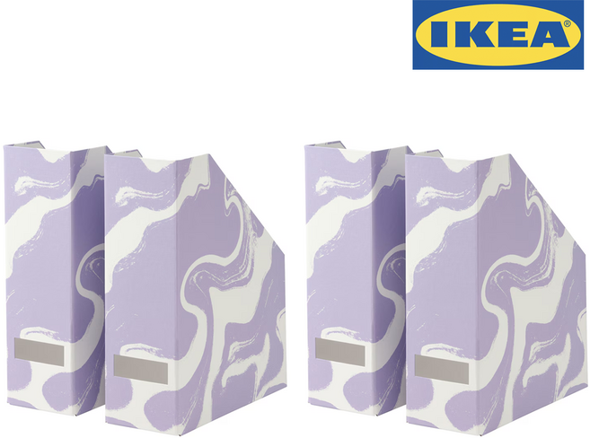 이케아 A4 서류 종이 파일꽂이 셰나 라일락패턴 2개입, 2세트