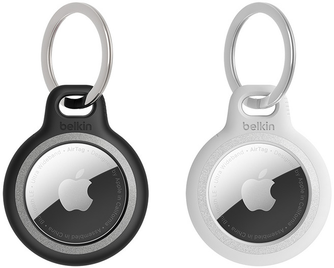 벨킨 에어태그 케이스 리플렉티브 키링 홀더 MSC003bt, 1개, 블랙(MSC003btBK)