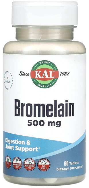 KAL 브로멜라인 500mg 비건 포뮬라 60정, 1개 - 쿠팡