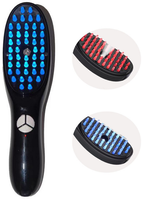 두피 마사지 마사지빗 광파 진동 나노 미스트 두피케어 두피마사지 충전식 마사지기, 검은색