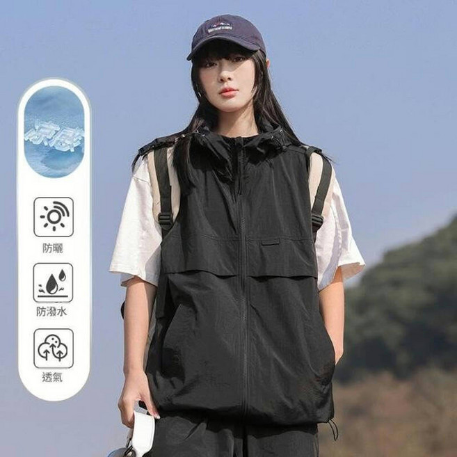 馬甲背心男女夏天多口袋釣魚工裝運動背心抗uv無袖輕薄防曬防風防水涼感外套登山吸濕排汗大尺碼上衣外套工作越野跑寬肩坦克