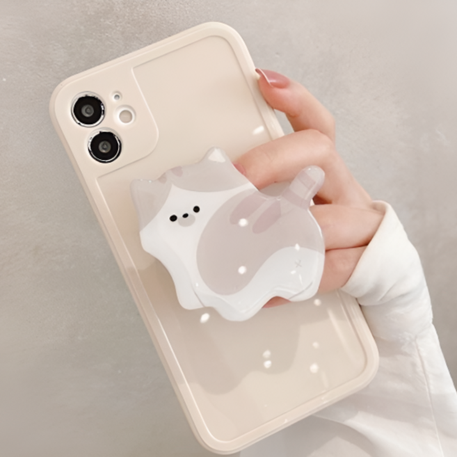 플래그잇 고양이 에폭시 핑거톡 그립톡 5종, 1개, 그레이냥이