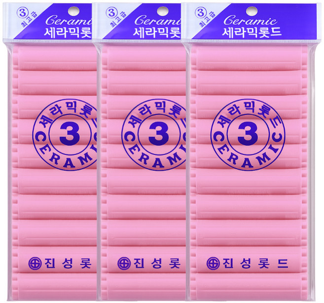 오라이브 진성 셀프파마 세라믹 헤어 롯드 3호, 3개, 핫핑크