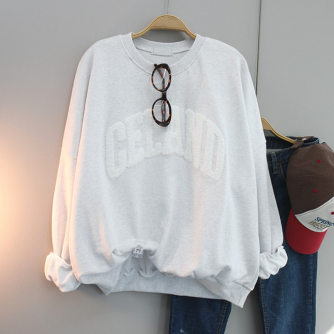 달콩 여성 빅사이즈 봄신상 CE랜드뽀글레터링오버핏맨투맨