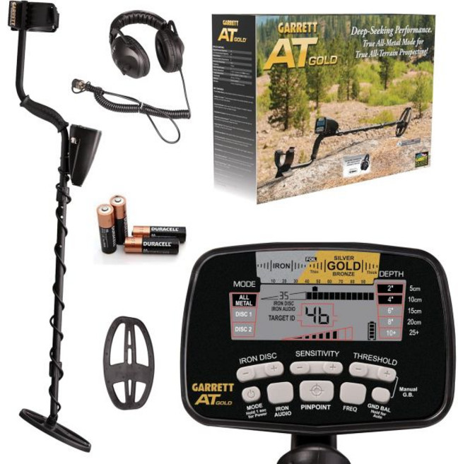 금속탐지기 벽 검색 케이블 가렛 - AT 골드 헤드폰을 착용한 성인용 방수 금 금속 감지기 표시기 고철 식별을 위한 아이언 오디오 핀포인트 모드, AT Gold
