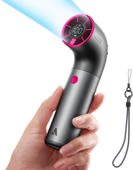 Aecooly 휴대용 미니 선풍기 초강력 급속 냉각 대용량 4500mAh 무선 고속 손선풍기, 그레이-퍼플, Aero Ultra, 1개