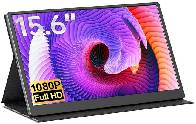 Cocopar 휴대용 모니터 15.6인치 1080P FHD 60Hz 60% sRGB 여행용 모니터 스피커 HDMI USB-C 보조 스크린 노트북 맥북 서피스 PC Xbox PS, 15.6