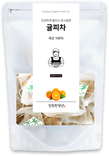 국산 귤피차 진피차 생분해 티백 HACCP 인증, 1g, 1개, 30개입