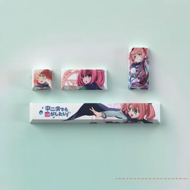 애니 캐릭터 PBT 키캡 기계식 키보드 커스텀 텐키리스 스타일링 입사 선물 특수 반투명, 6. 4pcs