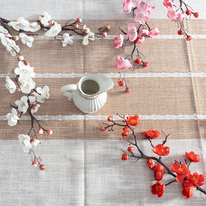 매화 조화 마중 홍 가지 90cm 3컬러 인테리어 봄 꽃 장식 소품 촬영 꾸미기, 레드, 1개