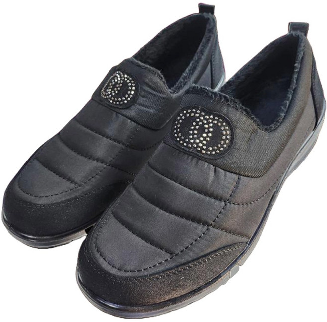 우아슈 따뜻한 여성 패딩 슬립온 기모 안감 방한 신발 3411