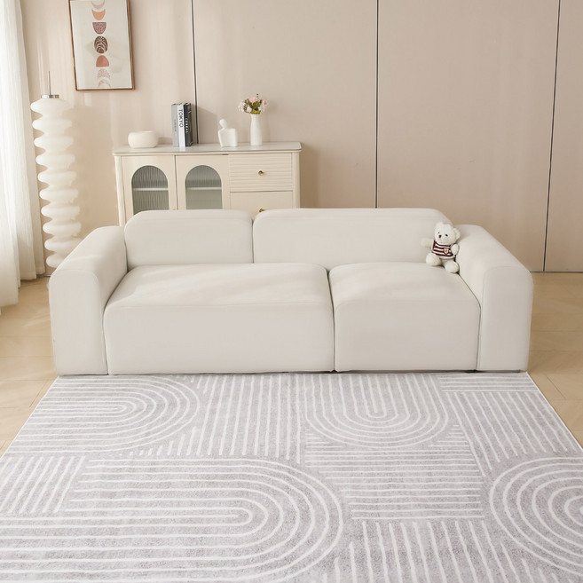 [2026] HM-CH 크림 베이지 페르시안 플라워 워셔블 러그 부드러운 촉감 프렌치 빈티지 무드