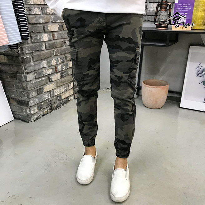 용된다 남성용 카고 조거 밀리터리바지