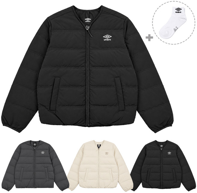 2위 - [백화점정품] 엄브로 26FW 네오 라이트 경량 패딩 다운 자켓 가벼운 따뜻한 겨울 점퍼 + 정품 엄브로양말