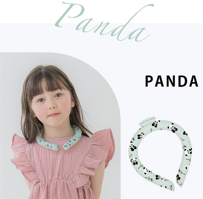 (AEYUL) 아이스 넥쿨러 여름 어린이 쿨스카프, 판다, 1개