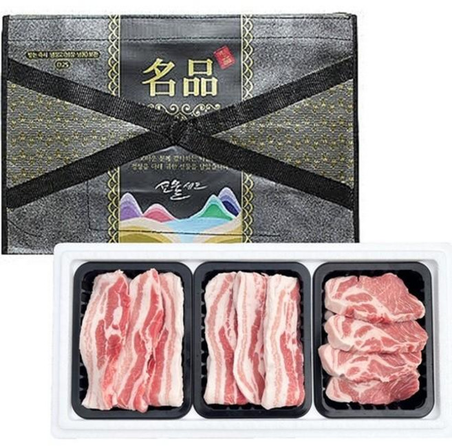 1등급이상 한돈 선물세트 3호(삼삼목/1.5kg) 따사로운남자, 1개, 1g