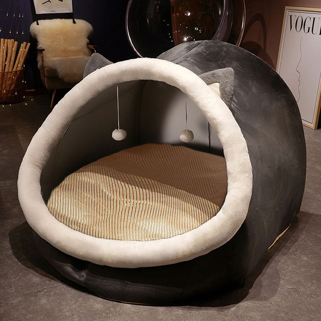 초대형숨숨집 인간 강아지 반려견 침대 텐트 매트리스 대형 집순이 어른이 사람숨숨집, 다크 그레이  매트리스 토퍼 + 플러시 모델, 1개