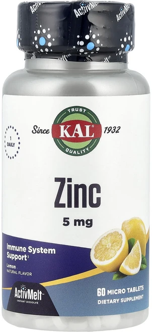 건강챙기세요 KAL 아연 레몬 5mg 마이크로 정제 60정 백살까지오래오래, 1개 - 쿠팡