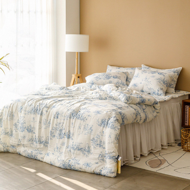 수젠하우스 프렌치 피크닉 뜨왈 패턴 텐셀 모달 침구 베개커버 이불 패드 세트