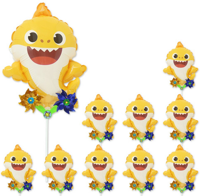 파티짱 바람개비 풍선 10p 캐릭터 산리오 포켓몬 디즈니, 10개, 아기상어