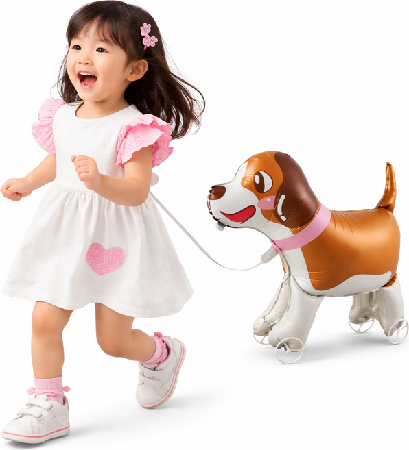 파티에진심인사람들 걸어다니는 동물 산책 풍선 놀이동산 바퀴풍선 끌고다니는 풍선, 1개, 비글