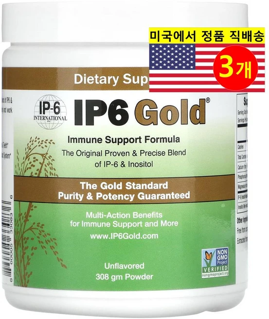IP-6 International IP6gold 이뮨 써포트 포뮬라 파우더 무맛 308g, 3개 - 쿠팡