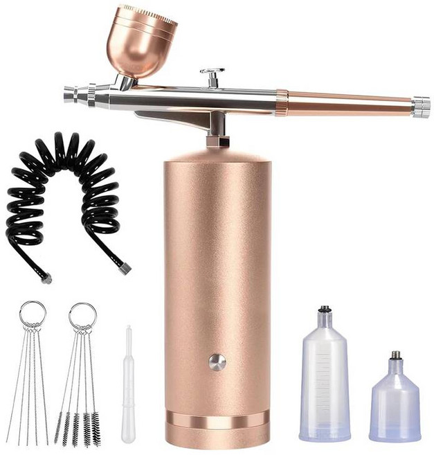 압축기가있는 에어 브러시 키트 휴대용 페인팅 공예 분무기 USB 충전식 핸드 헬드 무선, God