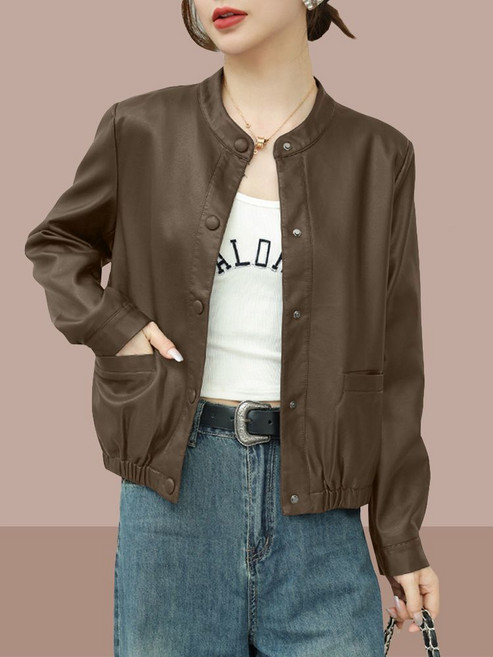 여성용 여성자켓 가죽자켓 캐주얼 봄가을-DG2