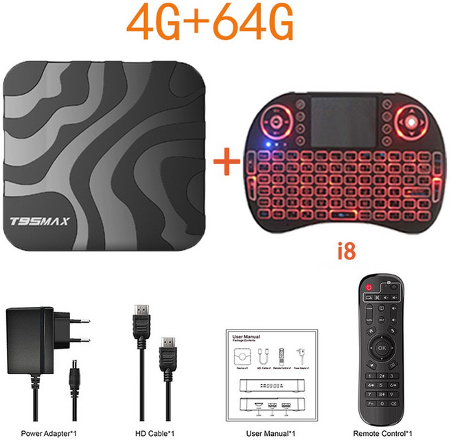 H618 안드 14 3D 더블 8G 빠른 64GB 음성 스마트 6K 128GB 8G 4G TV T95 박스 와이파이 플레이어 어시스턴트 맥스 미디어, 18) Eu 플러그 - 4G 64G Keyboard, 한개옵션2