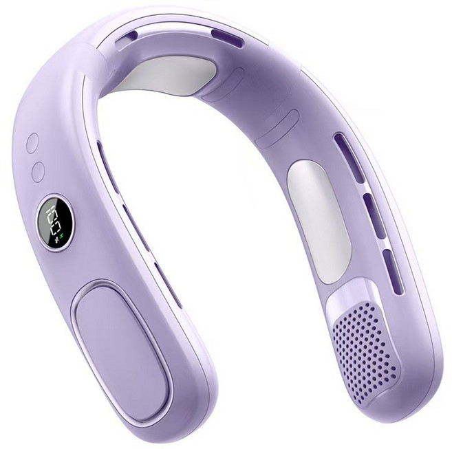 휴대용 목걸이 선풍기 넥밴드 선풍기 넥선풍기 냉각패드 4000mAh, 퍼플, FREE