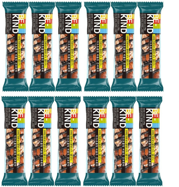 비카인드 다크초콜릿 씨솔트 견과류바, 40g, 12개